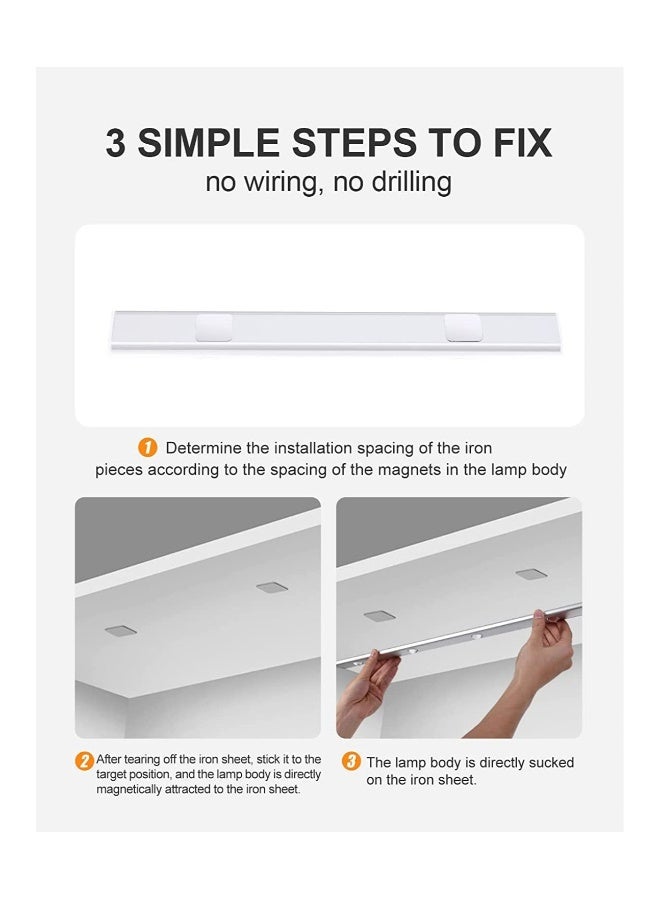 إضاءة تحت الخزائن LED لاسلكية مع مستشعر حركة، قابلة للشحن عبر USB، ضوء ليلي للمطبخ والخزانة والسلم، بطول 15.75 إنش، أسود - Image 5