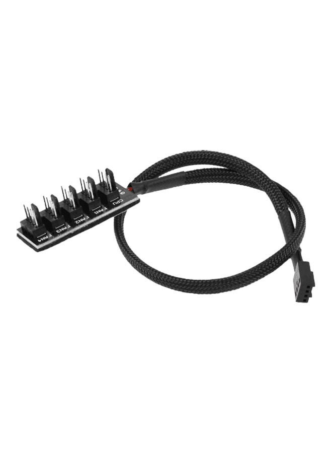 4-Pin TX4 CPU Cooling Fan Braided Power Cable Hub Splitter Adapter Black - Image 3