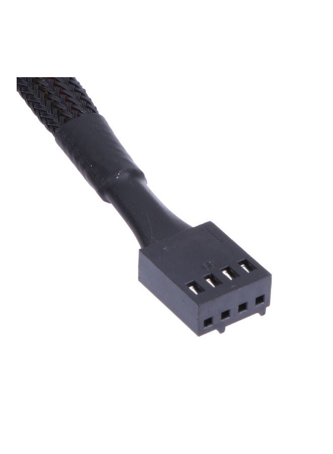 4-Pin TX4 CPU Cooling Fan Braided Power Cable Hub Splitter Adapter Black - Image 5