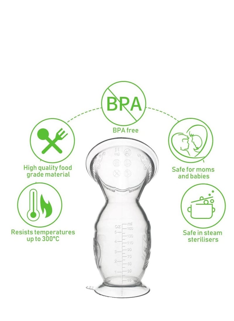 haakaa Manual Breast Pump With Suction Base 100% Food Grade Silicone Bpa Pvc And Phthalate Free 5oz/150ml  - Image 4