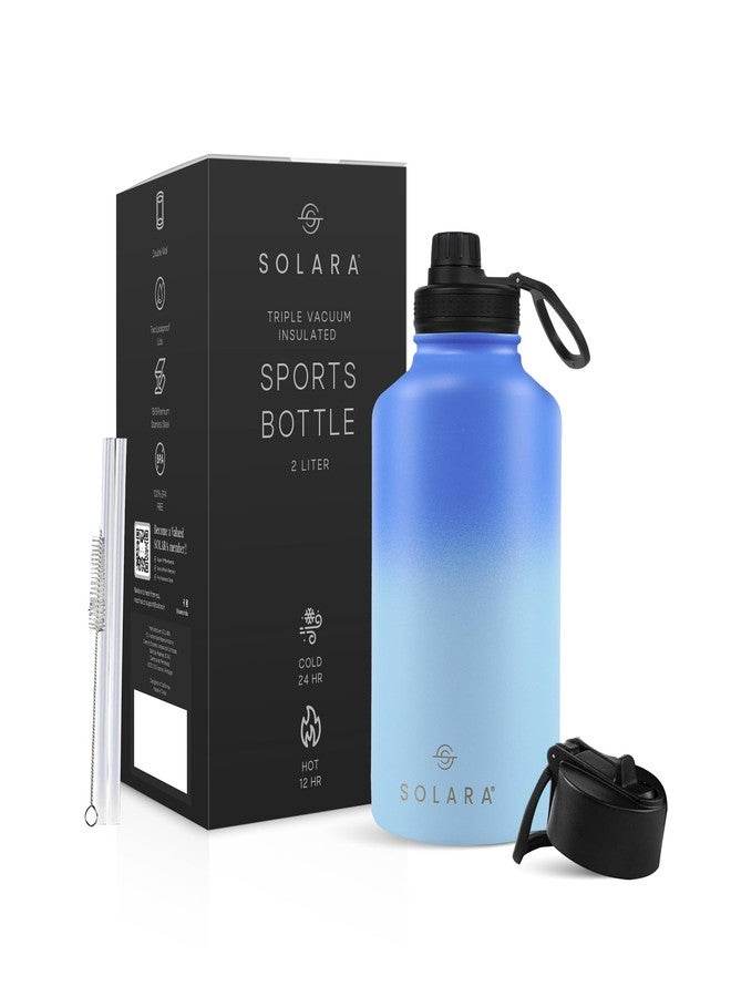 SOLARA Insulated Water Bottle 2000ml, Hot Water Bottle, Thermosteel Water Bottles for Travel, Home, Office, School, Gym, Adults, Water Bottle Hot and Cold, Sipper Bottle, Blue Wave - Image 1