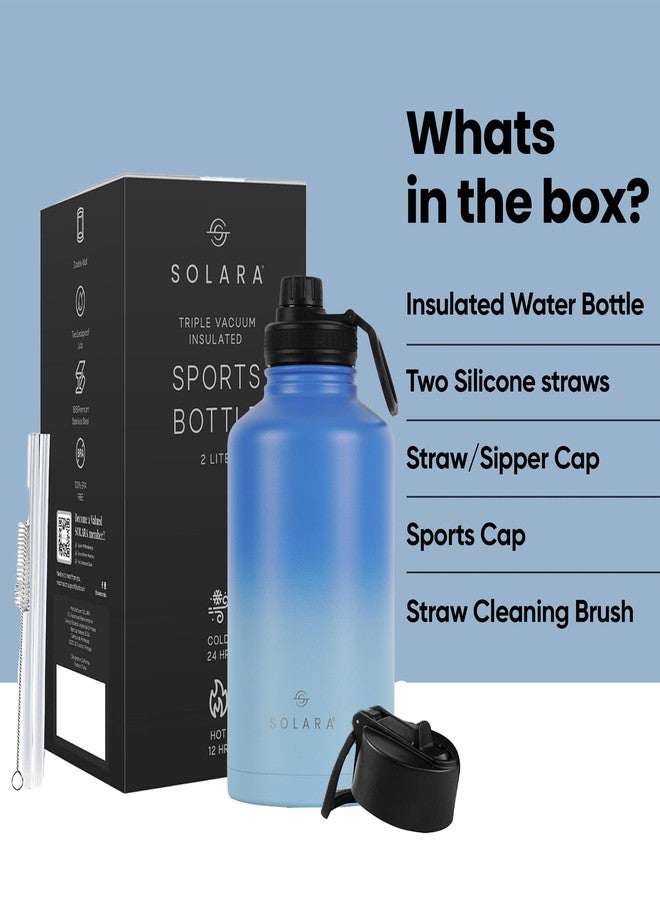SOLARA Insulated Water Bottle 2000ml, Hot Water Bottle, Thermosteel Water Bottles for Travel, Home, Office, School, Gym, Adults, Water Bottle Hot and Cold, Sipper Bottle, Blue Wave - Image 5