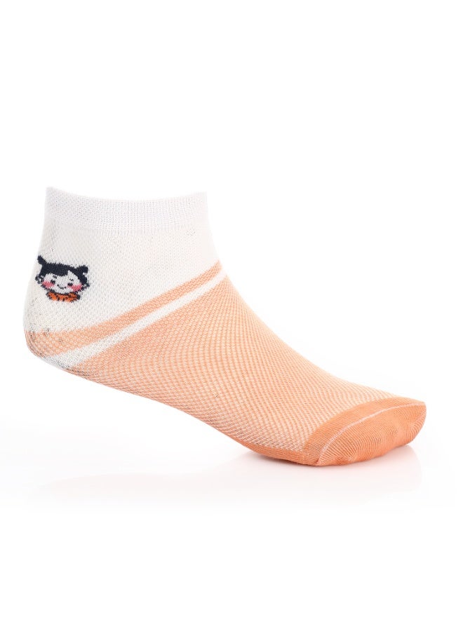 REDCOTTON Kids' Cotton Ankle Socks – Soft, Breathable & Comfortable - Orange - Image 1