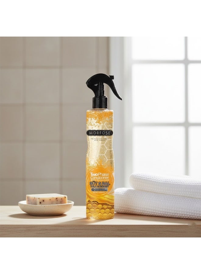 مورفوز مكيف مورتفوز بالحليب والعسل ثنائي المرحلة 400 مل - بخاخ مرطب للشعر لجميع أنواع الشعر - Image 4