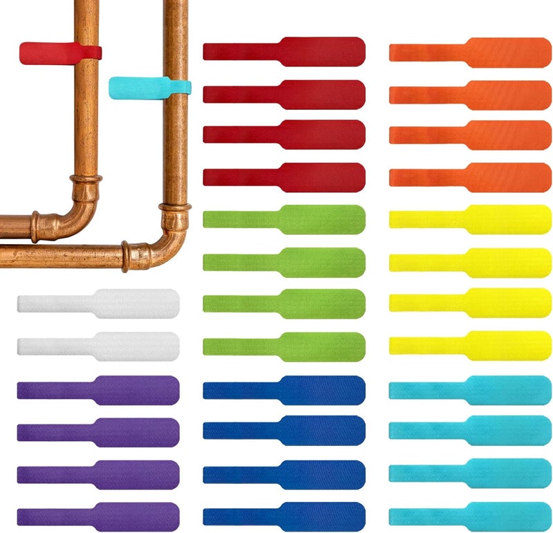 Wrap-It Storage Cable Labels - - Large, Multi-Color (30-Pack) - Colorful Labels for Basement and Office Organizing - Image 1