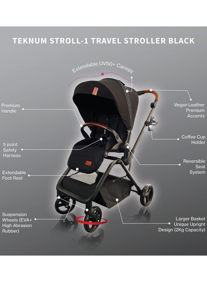 TEKNUM Stroll - 1 Reversible Travel Stroller - Black - Image 4