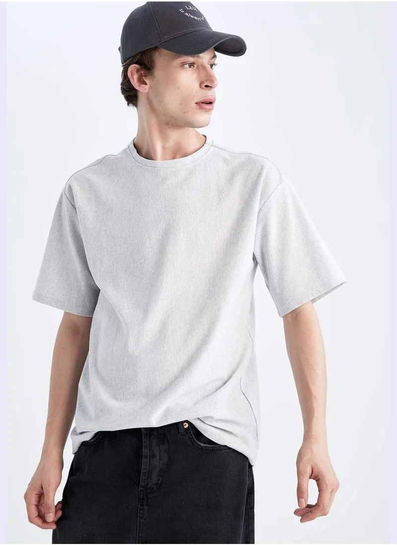 DeFacto Man Box Fit Crew Neck Short Sleeve T-Shirt