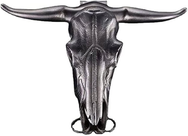 comfrt Tactical Stainless Steel Bull Headgear Belt Buckle, 3D Bull magnetic Belt Buckle, Simple Cowboy Belt Buckle,Heavy Bull Head Belt Buckle, Metal Steer Skull Cow Bull Head Horns Silver Belt Buckle - Image 1