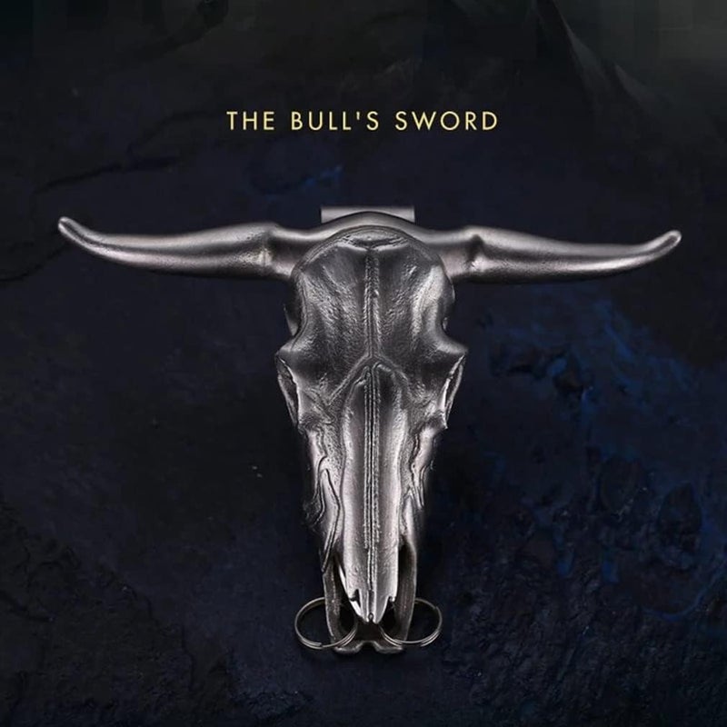 comfrt Tactical Stainless Steel Bull Headgear Belt Buckle, 3D Bull magnetic Belt Buckle, Simple Cowboy Belt Buckle,Heavy Bull Head Belt Buckle, Metal Steer Skull Cow Bull Head Horns Silver Belt Buckle - Image 2