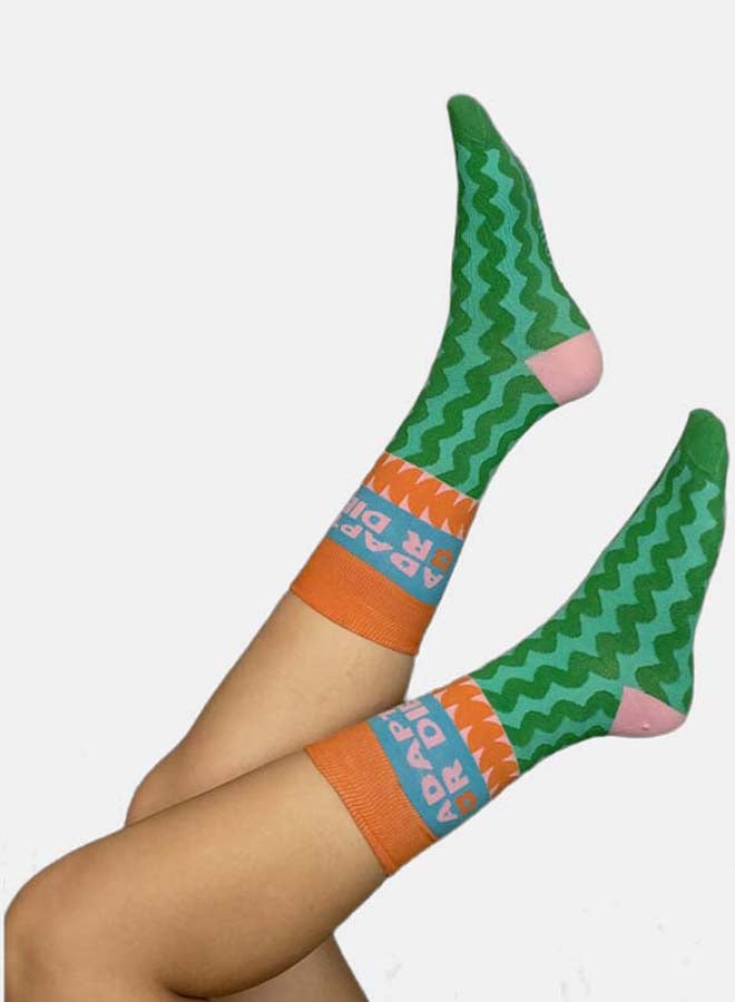 Baby Pink & Green Neck Socks