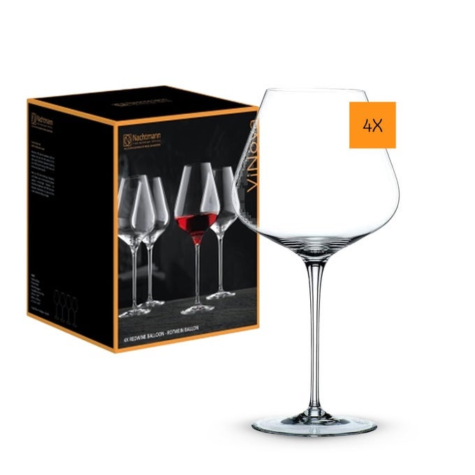 VINOVA RED WINE BALLOON GLASS SET OF 4 284OUNCES BURGUNDY WINE GLASSES TULIP SHAPED MADE OF CLEAR CRYSTAL GLASS STEMMED DISHWASHER SAFE