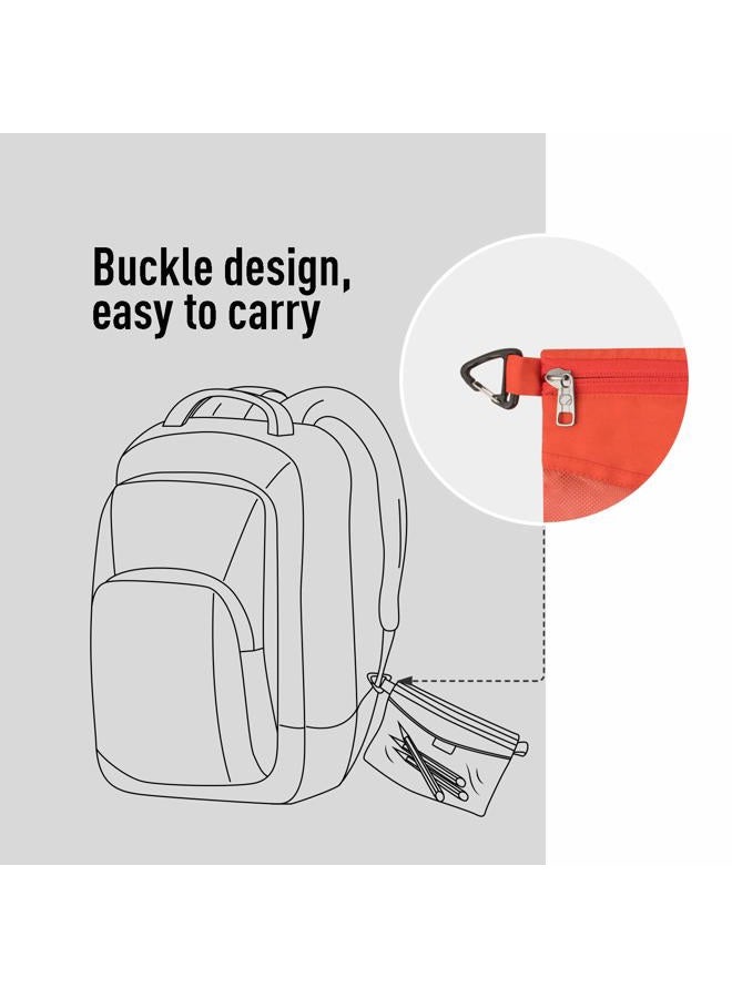 pack all Water-resistant Material Zipper Pouch, Mesh Zipper Bags for Storage, Travel, Office (Orange, Small) - Image 5