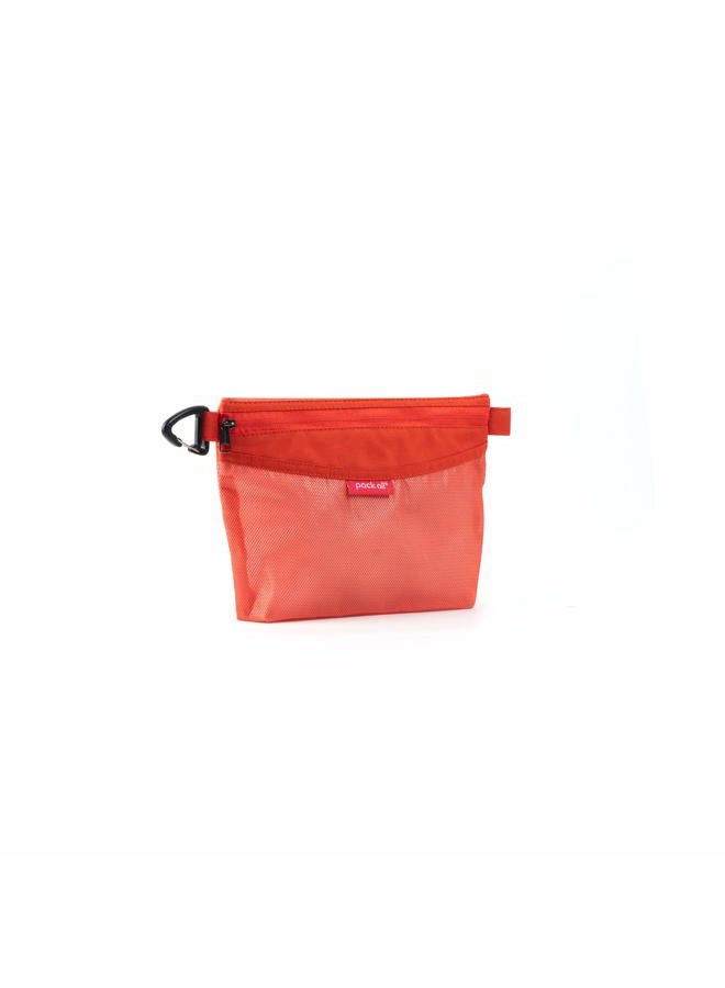 pack all Water-resistant Material Zipper Pouch, Mesh Zipper Bags for Storage, Travel, Office (Orange, Small) - Image 1