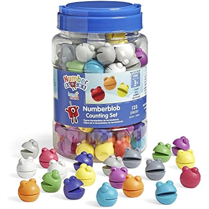 NUMBERBLOCKS NUMBERBLOB COUNTING SET, 120 MATH COUNTERS FOR KIDS, COLOR SORTING TOYS, PRESCHOOL LEARNING ACTIVITIES, NUMBER TOYS, MATH SCHOOL SUPPLIES, EDUCATIONAL TOYS FOR 3+ YEAR OLD - Image 1