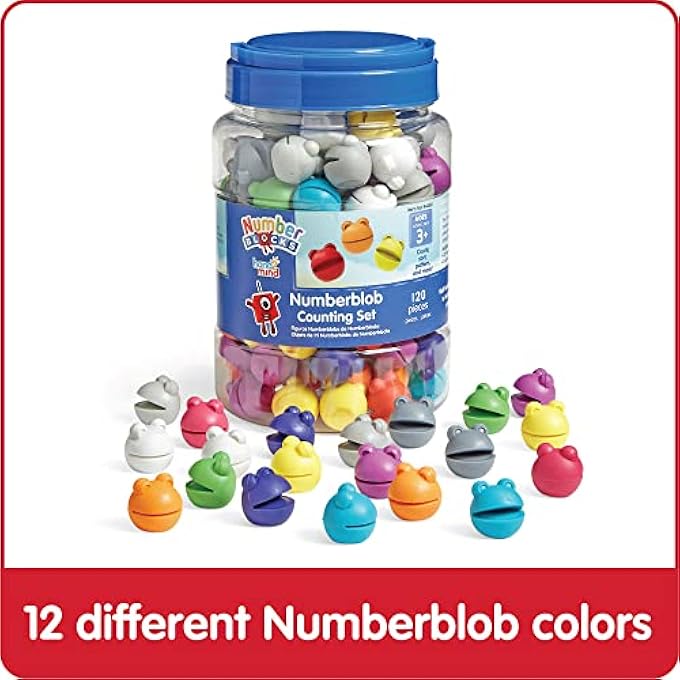 NUMBERBLOCKS NUMBERBLOB COUNTING SET, 120 MATH COUNTERS FOR KIDS, COLOR SORTING TOYS, PRESCHOOL LEARNING ACTIVITIES, NUMBER TOYS, MATH SCHOOL SUPPLIES, EDUCATIONAL TOYS FOR 3+ YEAR OLD - Image 4