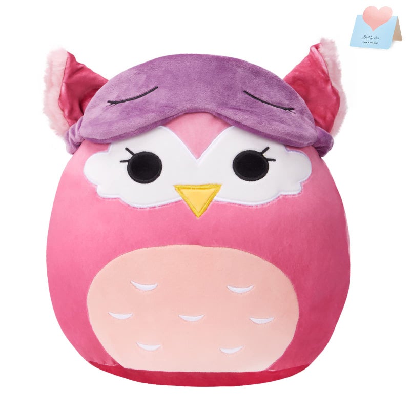 BSTAOFY Cute Owl Soft Plush Pillow with Removable Eye Mask Squishy Owl Stuffed Animal Cushion Hugging Stretchy Nap Pillow Christmas Holiday Valentines Birthday Gifts for Toddlers Kids 12 - Image 2