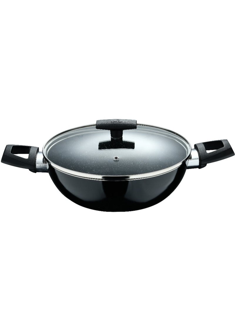 BERGNER SHINE 9PCS PRESSED ALUMINUM COOKWARE SET, INDUCTION BOTTOM, SHINY BLACK COLOR, BG31308BK - Image 3