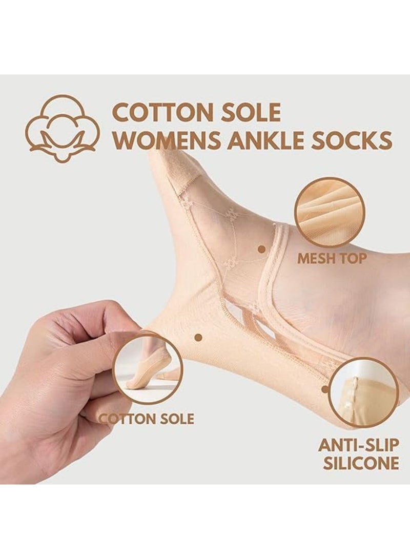 Barakah No Show Socks for Women, Seamless Ultra Thin Cotton Liner Socks Lightweight Non Slip Footies for Flats Loafers and Sneakers, Soft Breathable Low Cut Socks for Daily Wear, One Size - Image 5