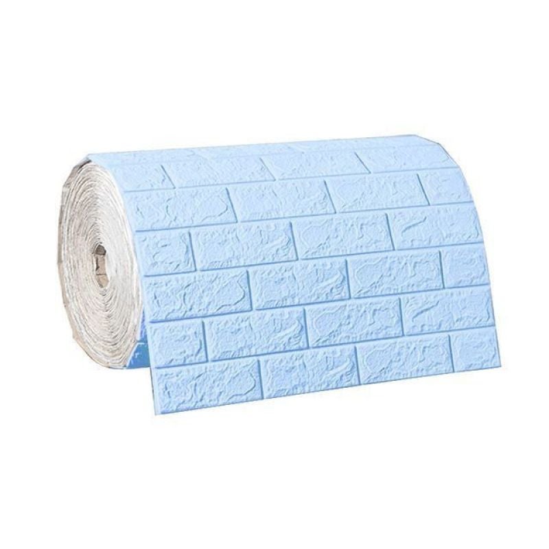 Self Adhesive 3D Wall Panels: Light Blue Soft Retro PVC Panels - 70cm X 1m Peel And Stick Panels For Home Interior Accent Walls - Image 1