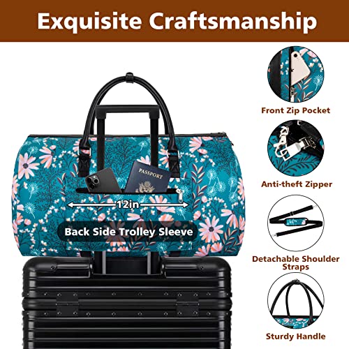 TIBES Garment Bag for Travel Convertible Carry On Garment Bag Large Travel Duffel Bags for Women 2 in 1 Hanging Suitcase Suit Travel Bags for Women & Men 3pcs Set - Image 3