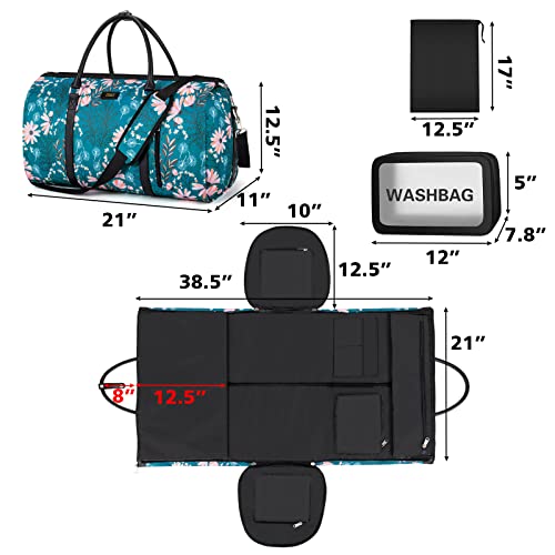 TIBES Garment Bag for Travel Convertible Carry On Garment Bag Large Travel Duffel Bags for Women 2 in 1 Hanging Suitcase Suit Travel Bags for Women & Men 3pcs Set - Image 5