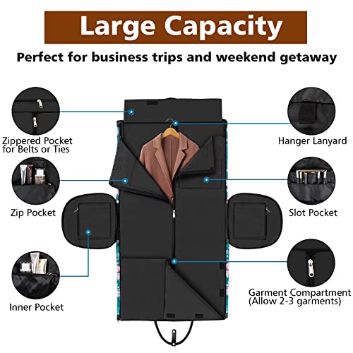 TIBES Garment Bag for Travel Convertible Carry On Garment Bag Large Travel Duffel Bags for Women 2 in 1 Hanging Suitcase Suit Travel Bags for Women & Men 3pcs Set - Image 4