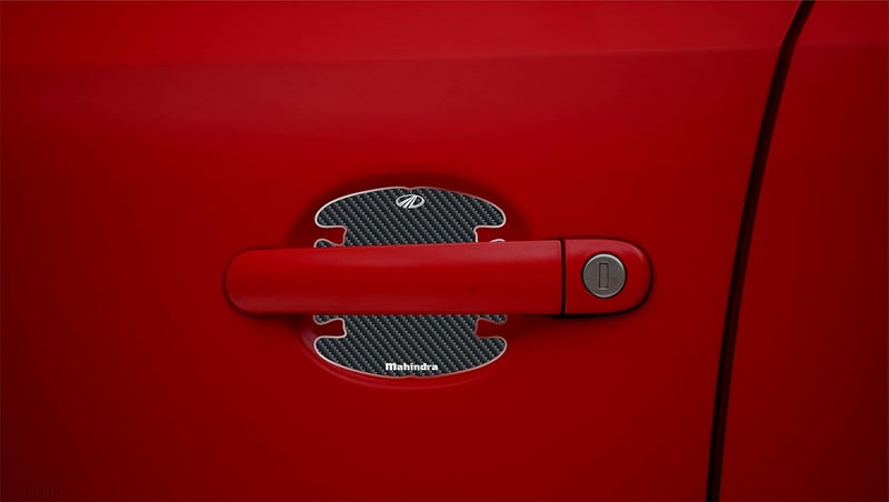 BIG FLAG BFRC 3D Gel Finish Car Door Carbon Fiber Handle Cup Scratch Guard Sticker Universal for Specific Brand (Pack of 4) (MRDRCFVAR) (Mahindra) - Image 3
