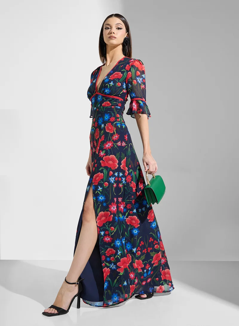 Hope & Ivy Floral Print Maxi Dress