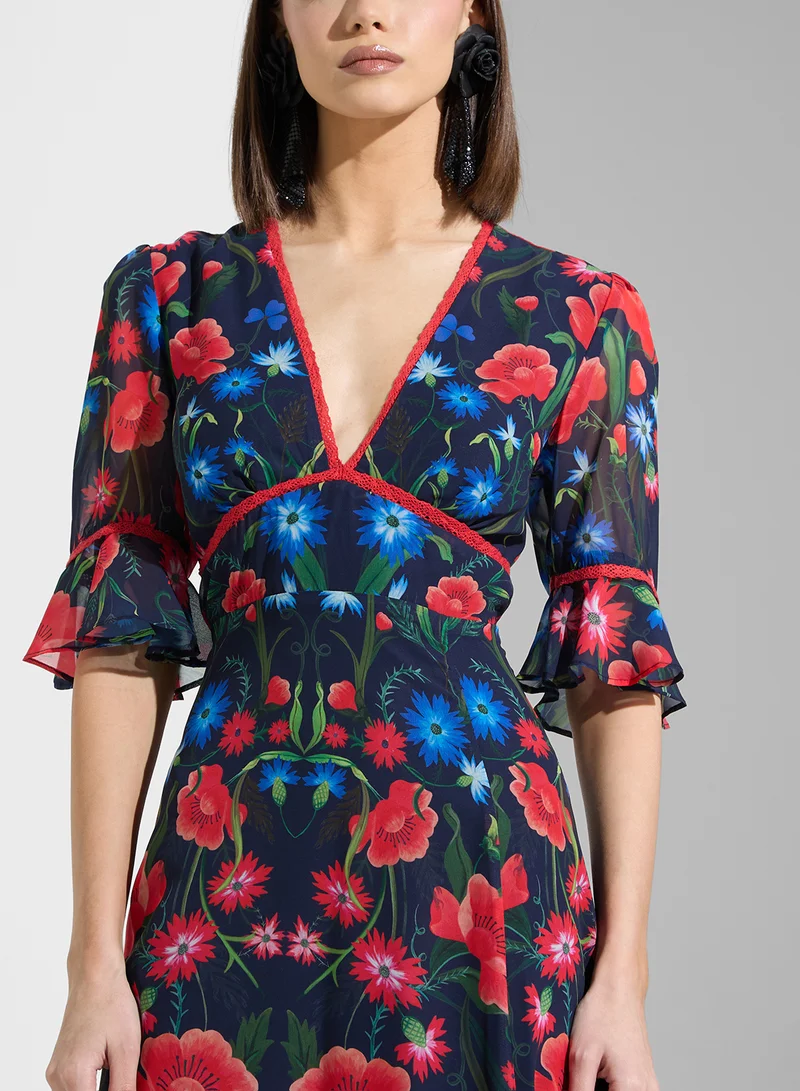 Hope & Ivy Floral Print Maxi Dress