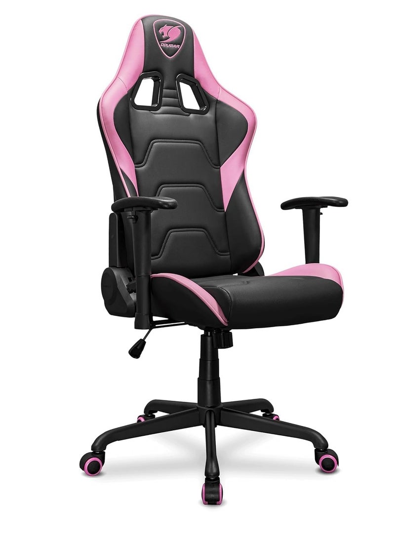 Cougar Armor Elite Eva Gaming Chair – Pink Ergonomic Reclining Chair with 2D Armrests, Head & Lumbar Support, Steel Frame & Premium PVC Leather - Image 2