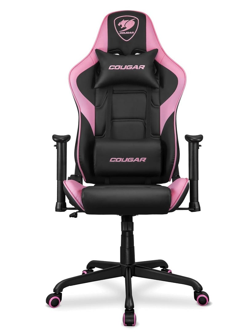 Cougar Armor Elite Eva Gaming Chair – Pink Ergonomic Reclining Chair with 2D Armrests, Head & Lumbar Support, Steel Frame & Premium PVC Leather - Image 3