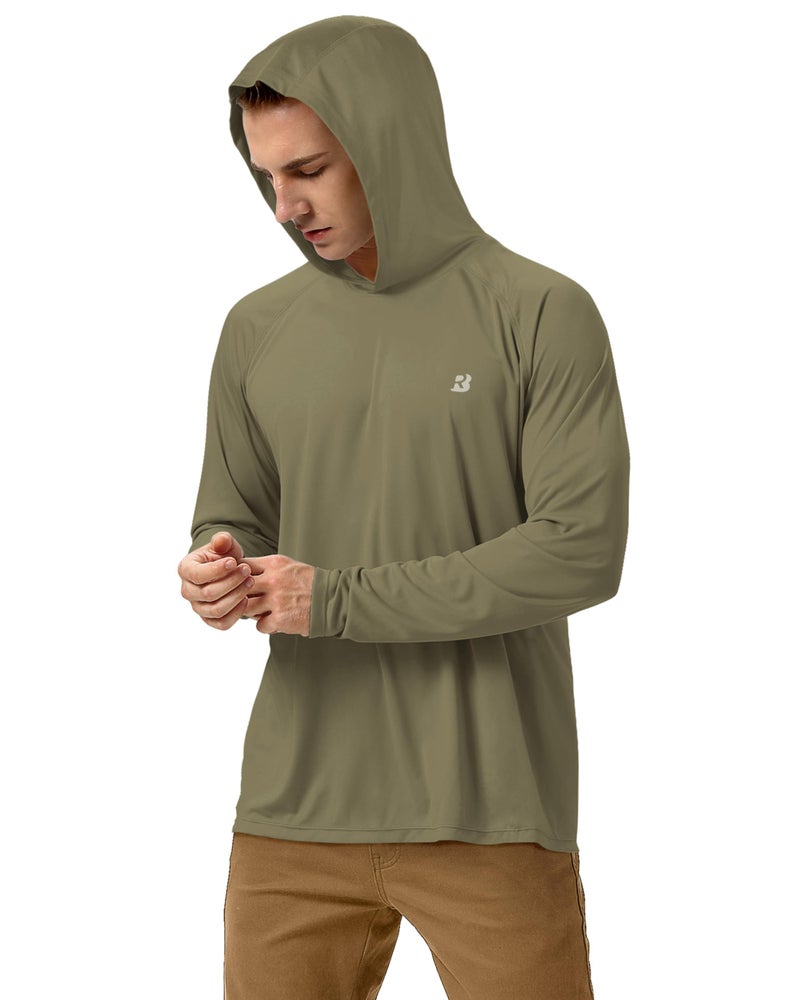 Roadbox Men's UPF 50+ Sun Protection Hoodie Shirt Outdoor UV Long Sleeve Fishing Shirts for Workout Running Swimming Hiking - Image 2
