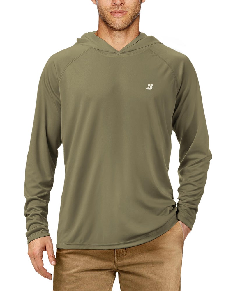 Roadbox Men's UPF 50+ Sun Protection Hoodie Shirt Outdoor UV Long Sleeve Fishing Shirts for Workout Running Swimming Hiking - Image 1