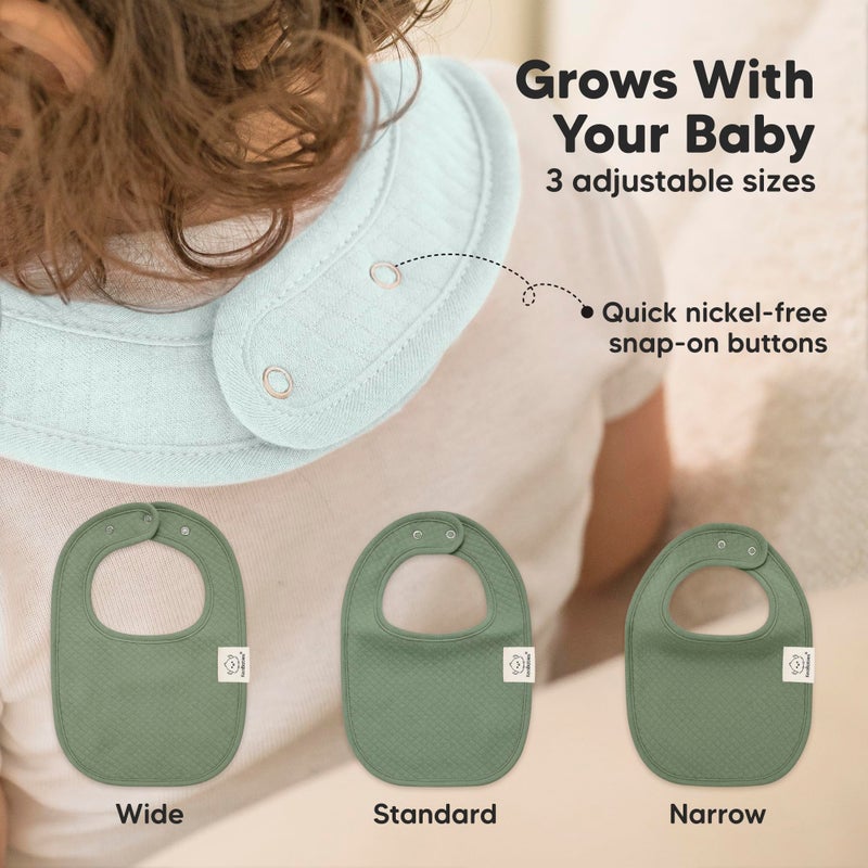 KeaBabies 8-Pack Organic Baby Bibs for Girls, Boys - Quilted Cotton Cloth Baby Drool Bibs for Drooling and Teething Toddler, Newborn, Infant, Soft & Super Absorbent (Eclipse) - Image 5