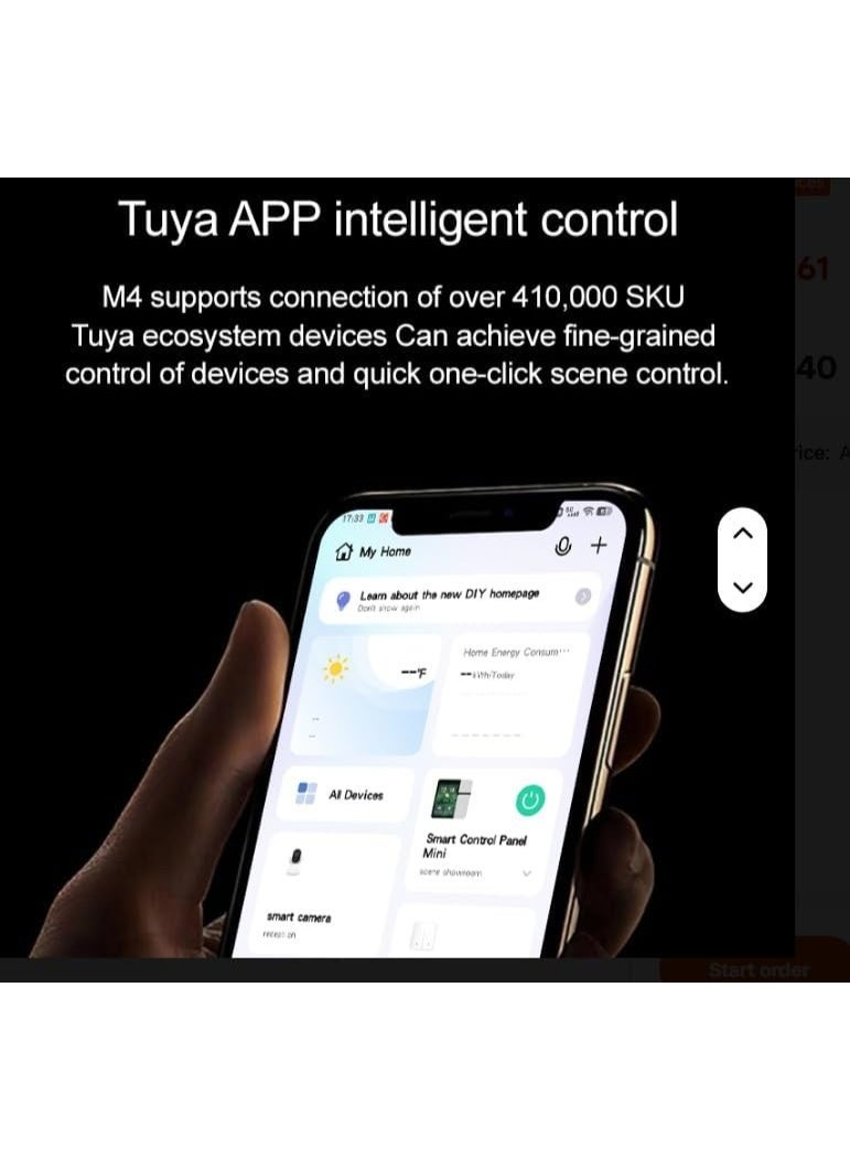 تويا لوحة تحكم مركزية ذكية، 4 بوصة، 240 فولت تيار متردد، واي فاي، بلوتوث، زيغبي، تدعم تويا - Image 2