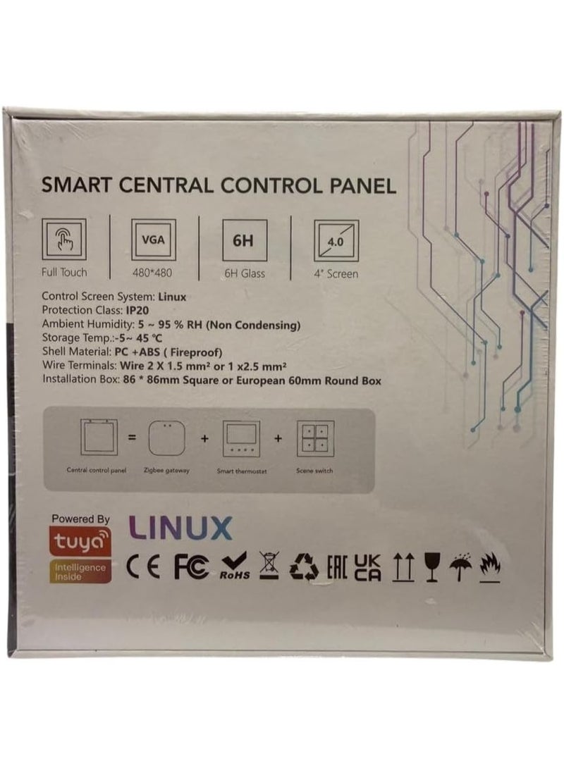 تويا لوحة تحكم مركزية ذكية، 4 بوصة، 240 فولت تيار متردد، واي فاي، بلوتوث، زيغبي، تدعم تويا - Image 5