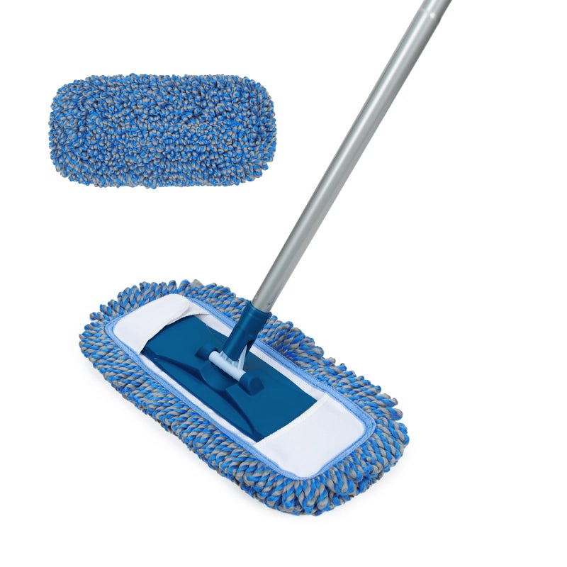MAVRIZ Dust Mop for Hardwood Floor Washable Wet and Dry Mop with 58" Long Handle, 360Â° Rotating Microfiber Mop for Wood, Laminate, Tile Floor - Image 1