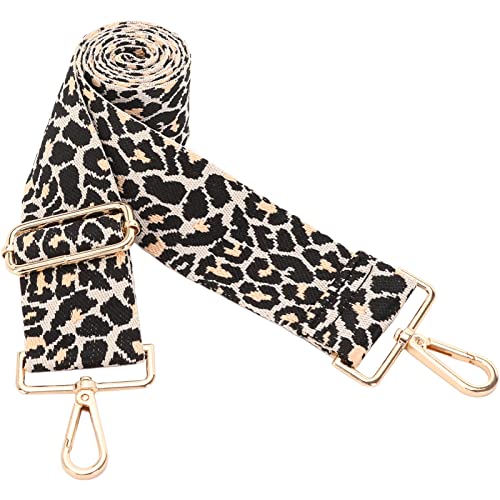 GINJKGO Purse Straps Replacement Crossbody - Bag Straps for Purses Changeable, Wide Crossbody Shoulder Strap for Women Guitar Style Pattern Ivory Leopard (Wide:2'''')Medium - Image 1
