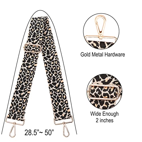 GINJKGO Purse Straps Replacement Crossbody - Bag Straps for Purses Changeable, Wide Crossbody Shoulder Strap for Women Guitar Style Pattern Ivory Leopard (Wide:2'''')Medium - Image 3