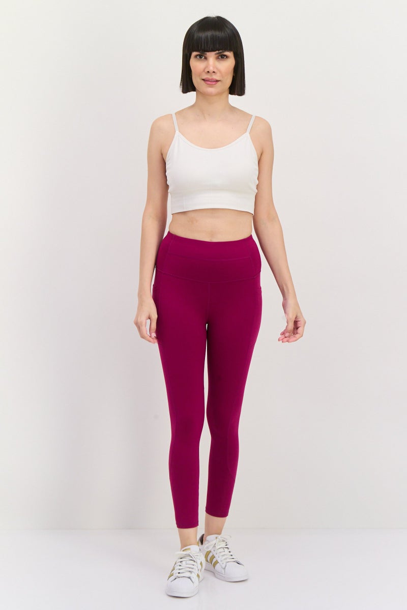 SKECHERS Women Sportswear Fit Solid Training Leggings, Purple - Image 4