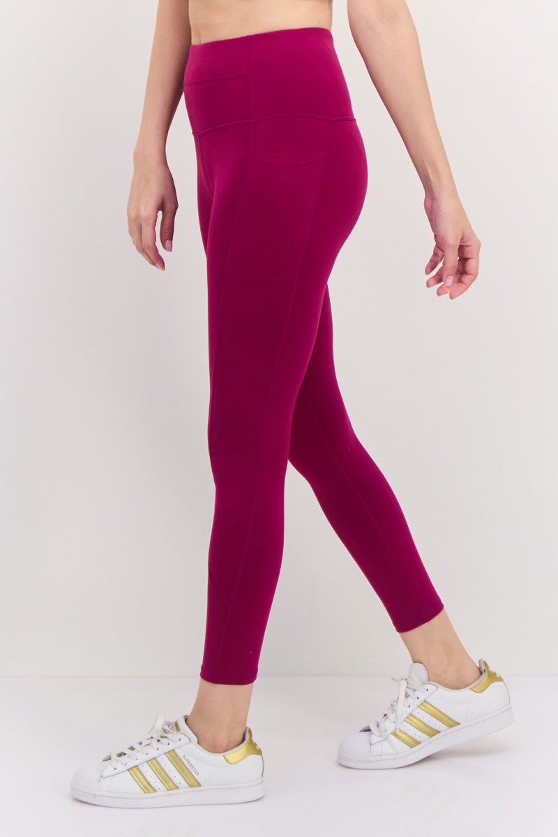 SKECHERS Women Sportswear Fit Solid Training Leggings, Purple - Image 3