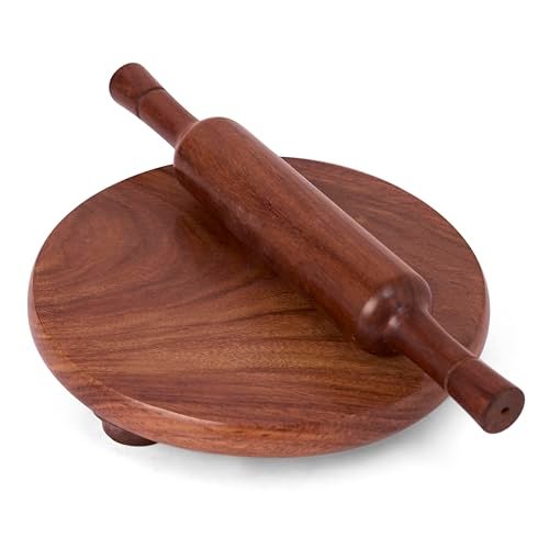 GURU JEE Wooden Chapati Maker Chakla Belan Rolling Pin and Board for Kitchen - Image 1