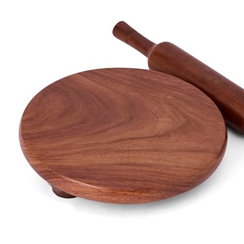 GURU JEE Wooden Chapati Maker Chakla Belan Rolling Pin and Board for Kitchen - Image 2