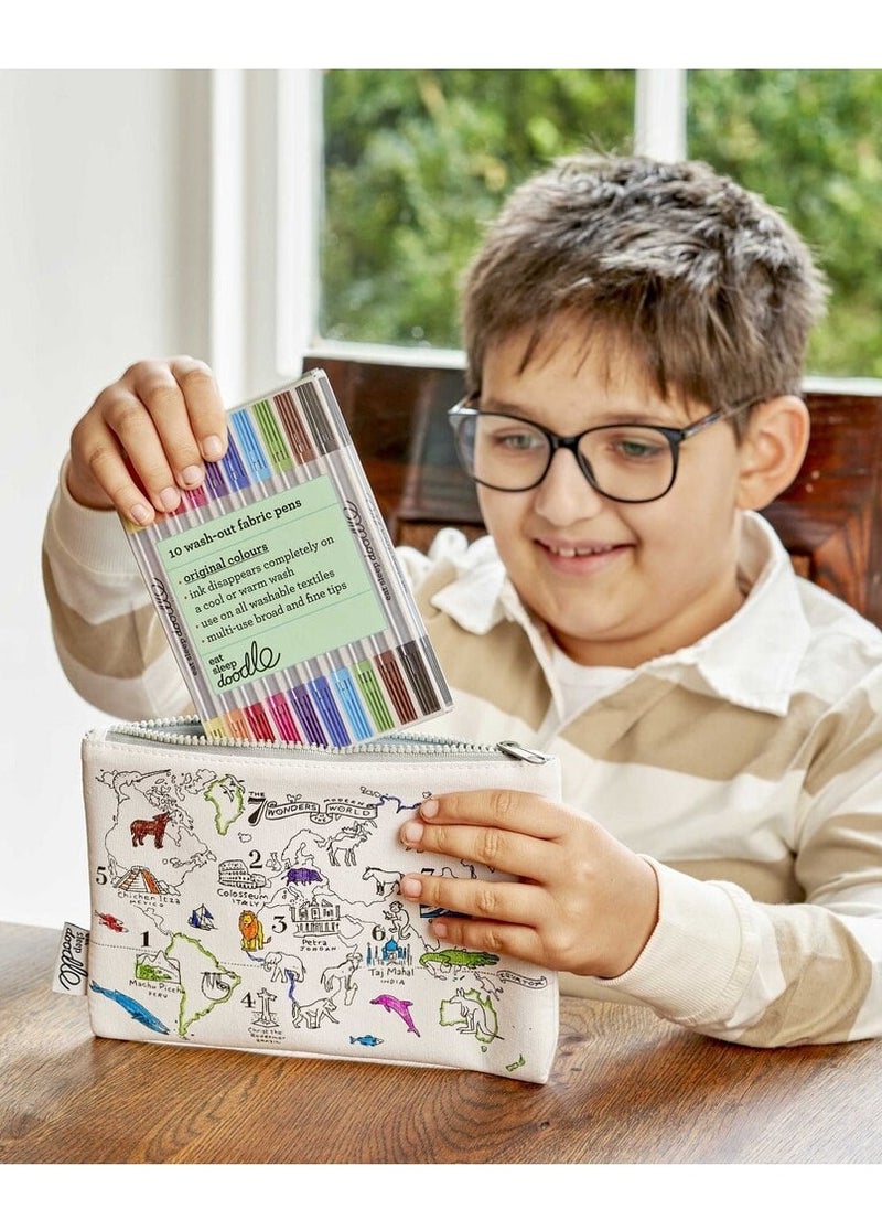 eatsleepdoodle Coloring Pencil Case, World Map  - Image 5