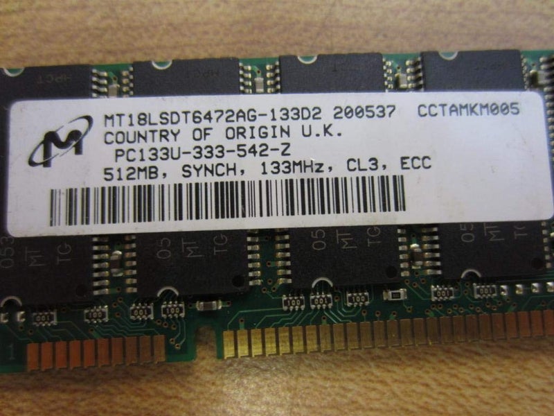 Micron MT18LSDT6472AG-133D2 Memory Card PC133U-333-542-Z - Image 2