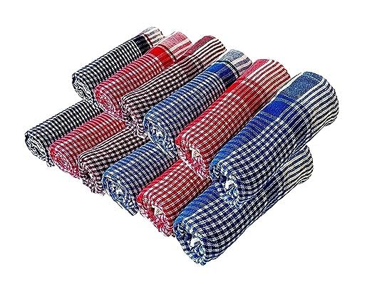 ShopiMoz ShopiMoz Kitchen Duster Wet Dry Cotton Cleaning ClothMop Towels Cotton Dish Napkin Machine Washable Pack of 12