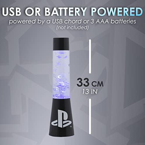 Paladone PlayStation Glitter Flow Lamp Night Light, Bedroom Décor Mood Light, 33 cm - Image 3