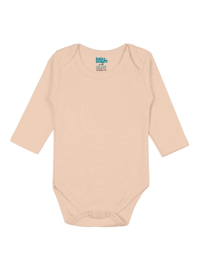Babies Basic 100% Super Combed Cotton, Long Sleeves Romper/Bodysuit, For New Born To 24Months, Set Of 6 - Blue, Orange, Brown  - Image 5