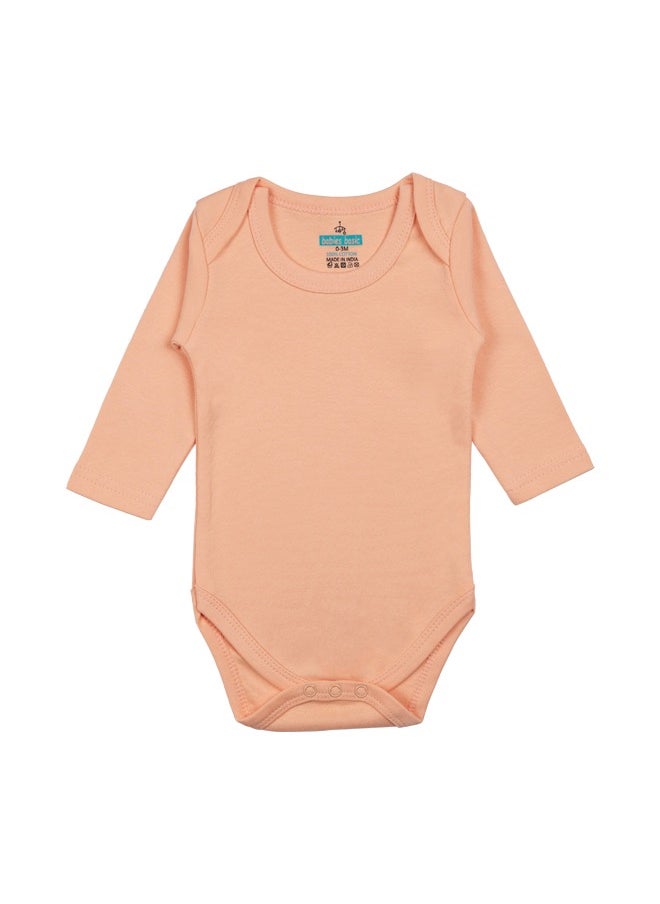 Babies Basic 100% Super Combed Cotton, Long Sleeves Romper/Bodysuit, For New Born To 24Months, Set Of 6 - Blue, Orange, Brown  - Image 4