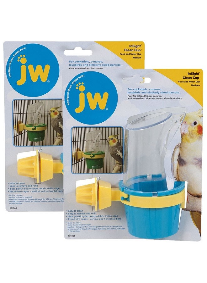 JW Pet Company Clean Cup Feeder and Water Cup Bird Accessory, Medium, Colors May Vary - Image 1